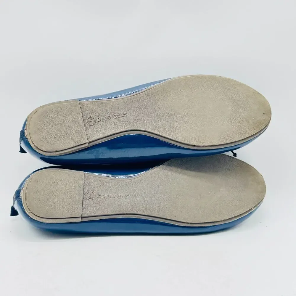 Crewcuts Shoes Girls 5Y Blue Patent Leather Ballet Flats Slip On Casual Dress